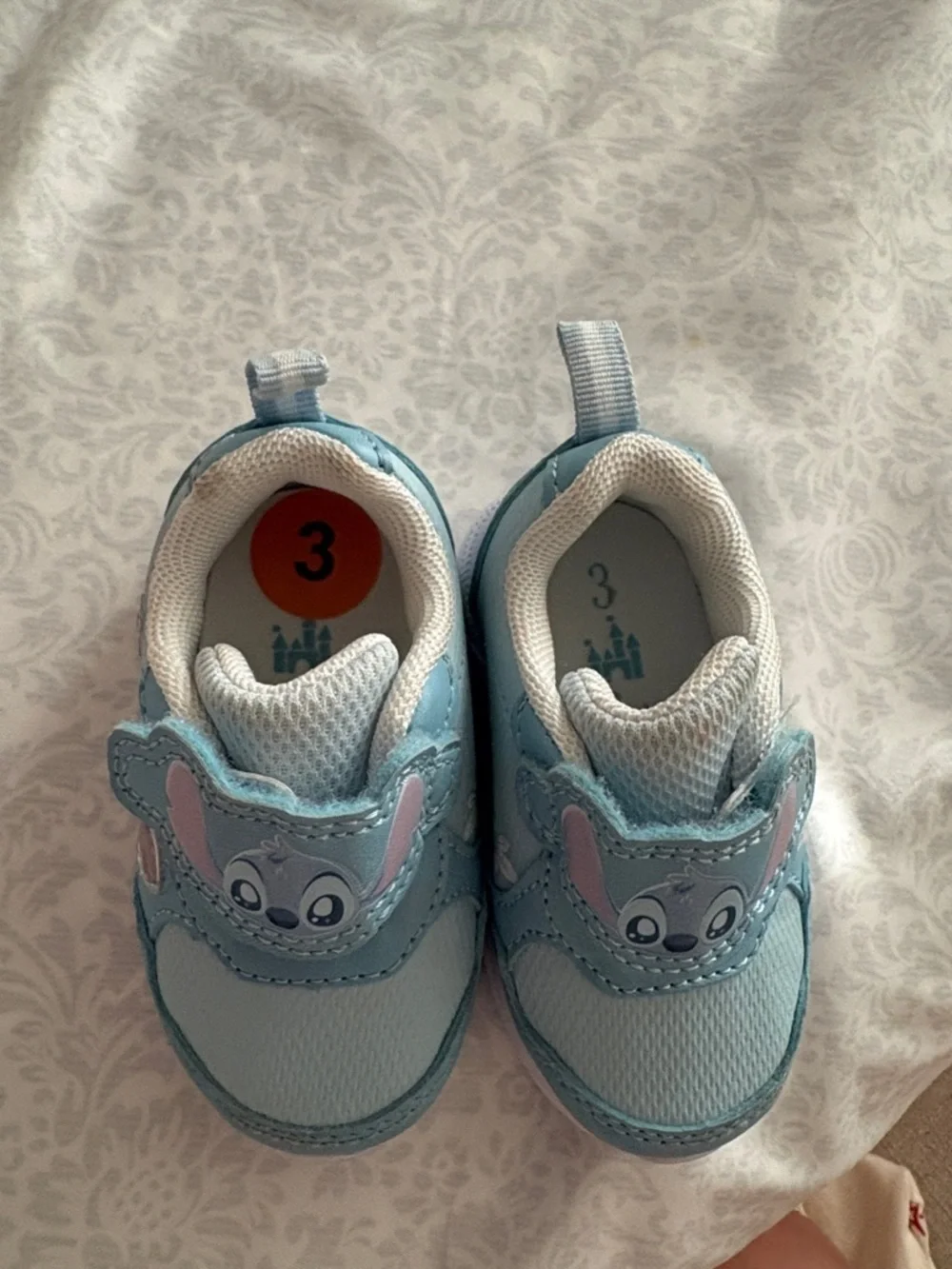Stitch Disney Light Blue Sneakers with Hook-and-Loop Strap